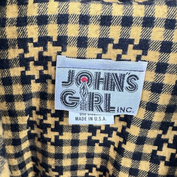 vintage 80s DROP WAIST DRESS gingham checkered secretary retro flannel M - Picture 7 of 7